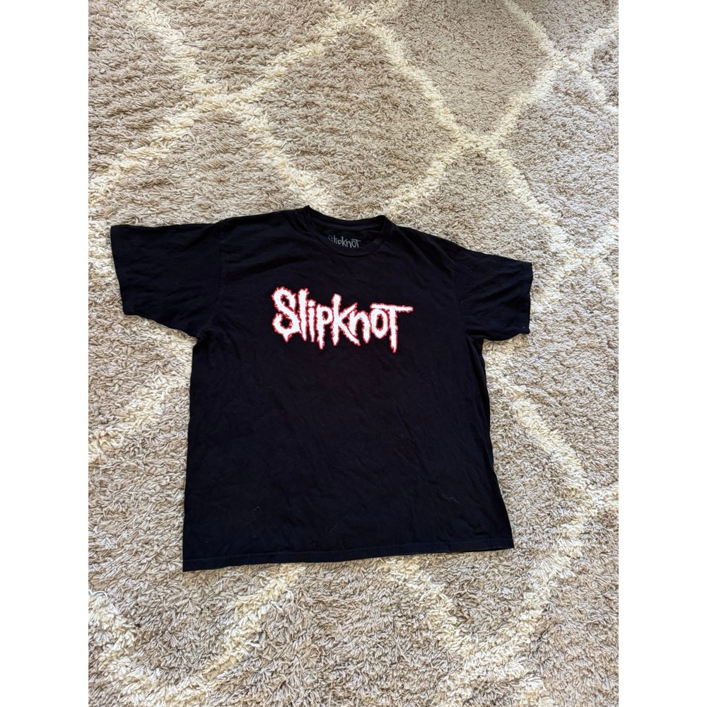 Slipknot Band Graphic T-Shirt Black Red White Logo XL Nu-Metal Short Sleeve